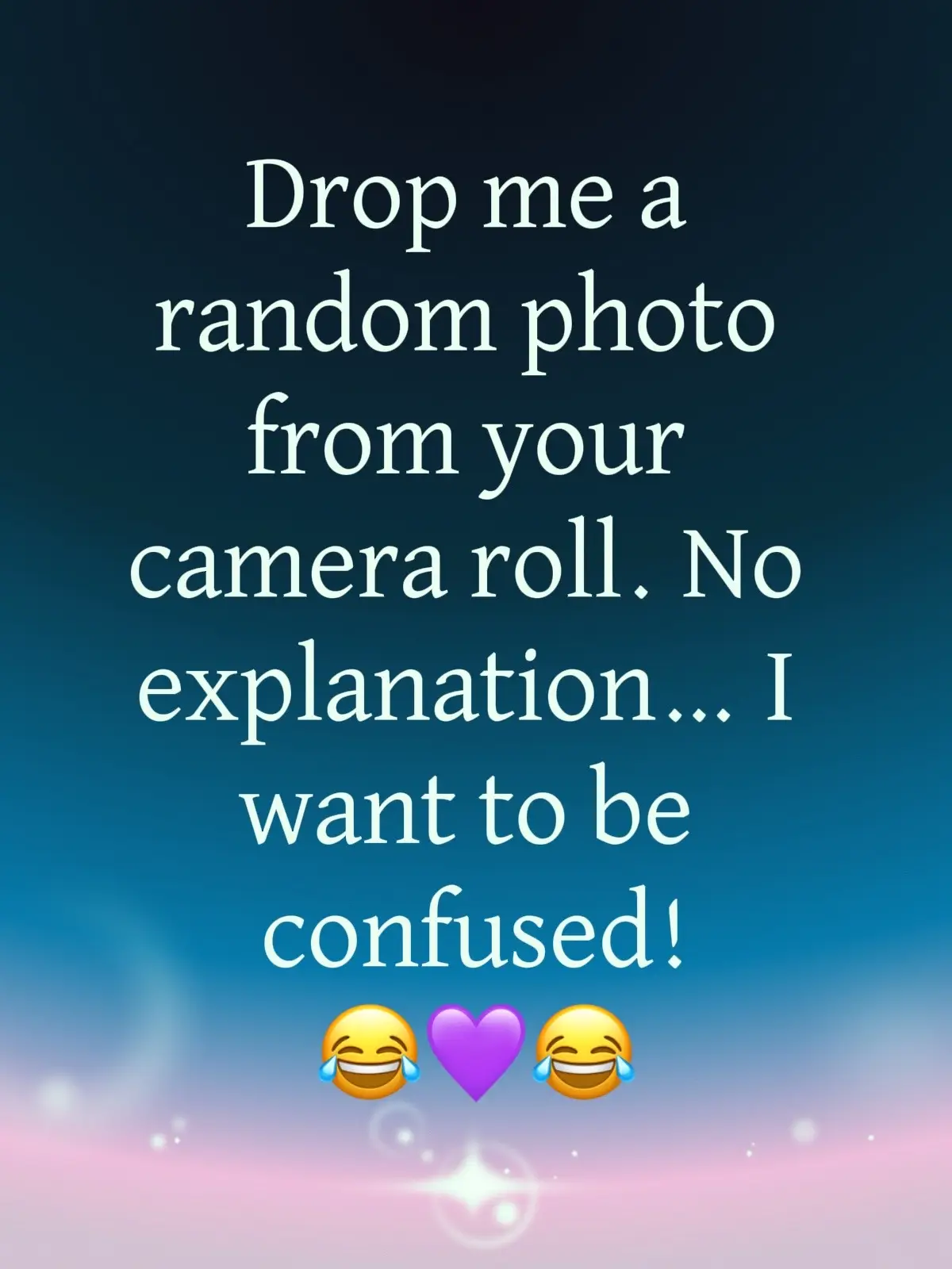 Make me laugh, make me cry, make me scratch my head “wtf”, make me wonder why! I want to see what you got! So don’t be shy! Let’s have some fun!💜#photodump #photodumpchallenge #photo #photography #random 