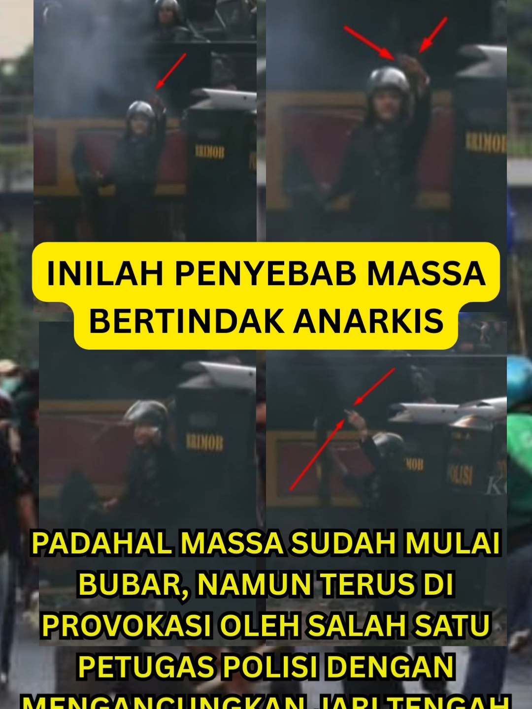 Inilah Alasan Kenapa Rakyat Bertindak Ricu, Karena di Picu Terus Oleh Polisi Dengan Mengancungkan Jari Tengah dan Menantang Massa Datang #polisi  #Demo  #massa  #mahasiswa  #buruh  #pemicu