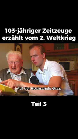 Dieser 103-jährige Zeitzeuge, wurde 1921 geboren und ist einer der letzten Zeitzeugen, die den 2 #history #documentary #zeitzeugen #wwiisurvivors #kriegsveteran