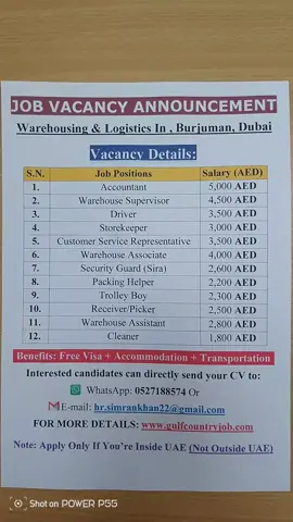 #jobsindubai #uae🇦🇪 #warehouse #jobvacancies #applynow 