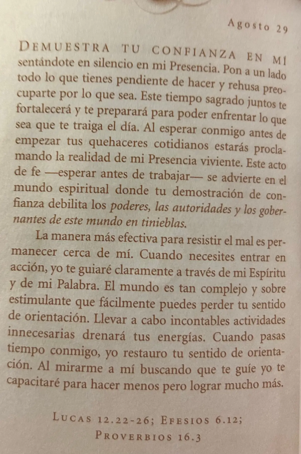 Devocionales para cada día  Sarah Young Jesús te llama Encuentra paz en Su presencia  29 de agosto de 2025