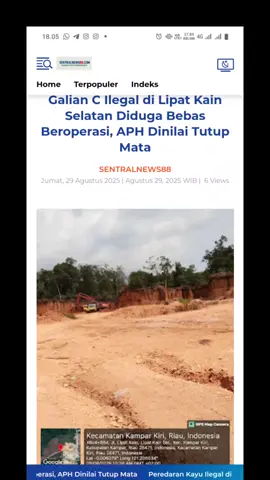 Galian C Ilegal di Lipat Kain Selatan Diduga Bebas Beroperasi,  APH Dinilai Tutup Mata #prabowosubianto #jenderaltnimarulisimanjuntak #infoindonesia #inforiau #kampar 