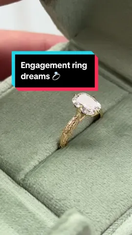 With all the engagement ring news this week, I’ve been looking back when I first opened my fiancée’s ring ✨  (Before this journey, I had no idea what an elongated cushion cut was 😅) #engagementring #customring #wlw @✦ Kindred Lubeck ✦ 