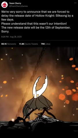 DELAYED?? #fyp #foryoupage❤️❤️ #viral #hollowknight #silksong 