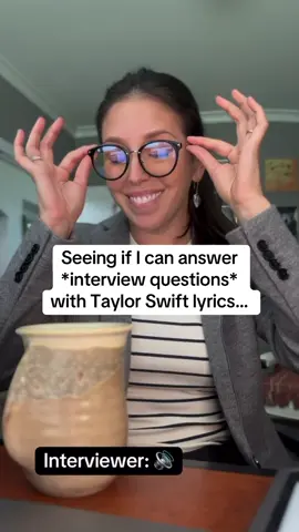 Interview answers: Swiftie edition ❤️‍🔥How did I do? #interviewquestions #jobsearch #interviewtips #taylorswift #taylorandtravis  