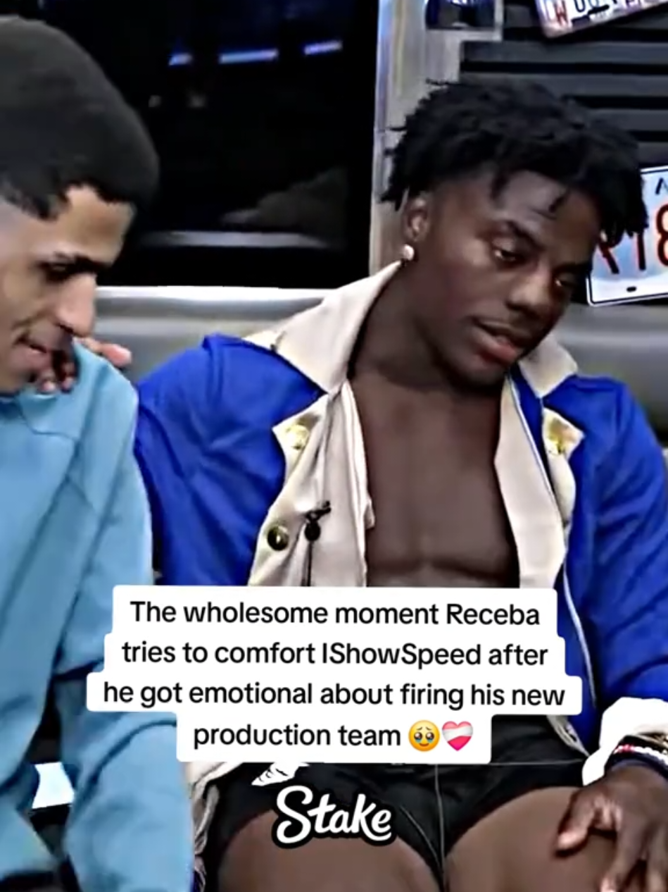 The wholesome moment Receba tries to comfort IShowSpeed after he got emotional about firing his new production team 🥹❤️‍🩹 #ishowspeed #receba 