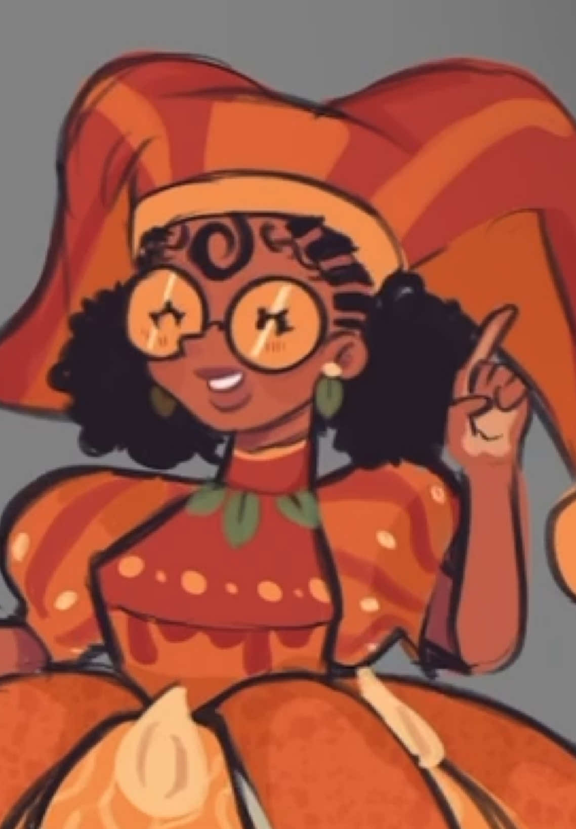 Bro rendering saves lives, my little mandarine jester is looking so cute!!! 🍊 I need to render her 🍓 next!! #art #oc #rendering #character #artwork 
