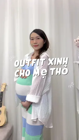 Set đầm bầu body kèm khoác sơ mi xinh xắn #dambau #mevabe #xuhuong #viral