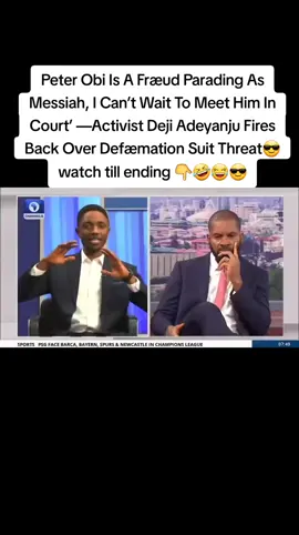 The lawyers cited Mr Adeyanju’s long-standing criticisms of Mr Obi, including an earlier account the activist shared about a private meeting with the former governor. Rights activist and political commentator, Deji Adeyanju, has mocked former Labour Party presidential candidate, Peter Obi, after receiving a letter demanding a retraction of alleged defæmatory statements. Former Anambra Governor Peter Obi had threætenæd to sue lawyer and activist Deji Adeyanju over alleged defamation, escalating a dispűtə that began after the latter sued Mr Obi’s female aide, Serah Ibrahim, for defæming his wife. In a demand notice posted by Adeyanju, Mr Obi’s lawyers, Ejesimen & Co. Madiba Chambers, accused the activist of making repeated derogatory remarks against the former presidential candidate of the Labour Party on social media platforms, particularly  The lawyers cited Mr Adeyanju’s long-standing critisms of Mr Obi, including an earlier account the activist shared about a private meeting with the former governor. “He tried to give me money and called it thank you for coming, it’s 100% true,” Mr Adeyanju had stated in a previous post, insisting the gesture was an attempt to buy his loyalty. The notice also referenced a more recent post made on August 21, in which Mr Adeyanju accused Mr Obi of investing state funds in a company in which his family allegedly had interests during his time in office. However, Adeyanju, in a statement posted on his social media accounts on Wednesday, dismissed Obi’s legal threat as laughable, vowing to meet him in court. “Just got this letter from Peter Obi, the religious bigœt demanding a retraction from me. I laughed so hard. I can’t wait to meet him in court finally. A fraud parading himself as a messiah,” Adeyanju wrote. The activist further accused Obi of hypocrisy, recalling how the former Anambra governor once labelled pro-democracy campaigner Omoyele Sowore “a blackmæiler-in-chief.” Adeyanju also revealed that his legal team had served a similar letter to a female supporter of Obi identified as Serah, demanding a retraction of alleged defæmatory publications against his wife. 