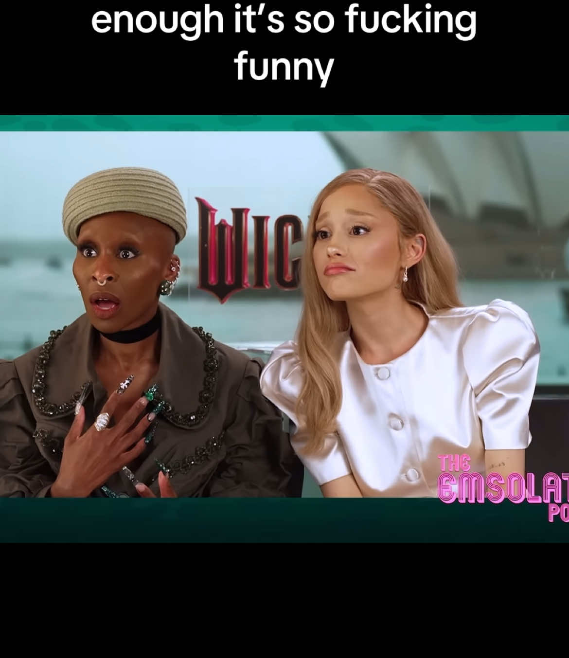 Cynthia’s face is killing me #wicked #arianagrande #cynthiaerivo #interview #ariana #autism #adhd #australia #sydney #tiktok #xyzabc #fyp 