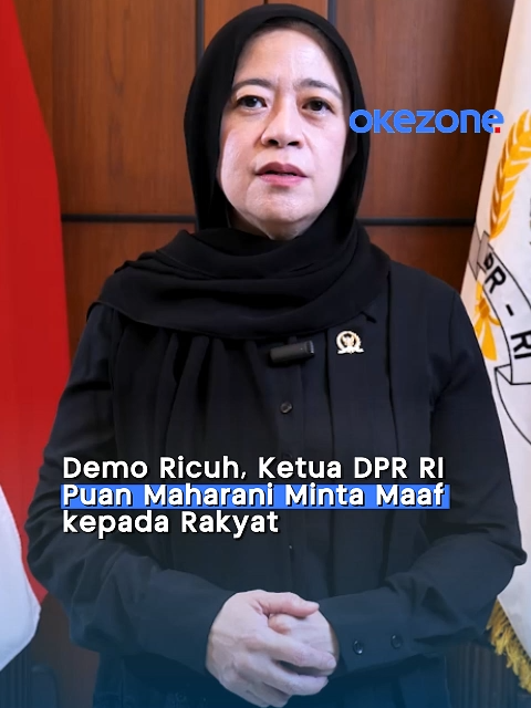 Ketua DPR RI Puan Maharani mengenakan pakaian serba hitam memberikan pernyataan resminya #okezone #okezonecom #puanmaharani