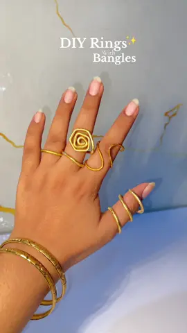 DIY Rings with old Bangles ✨#tutorial #jewelry #treanding #reuseoldbangles 