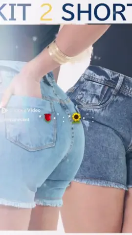 Kit 2 Shorts Jeans Feminino Cintura Alta Barra Desfiada  Lavagens Diferentes, se gostou curta e compartilhe, muito obrigado pelo apoio, o link está nos comentários R$71,94 #ModaFeminina2025 