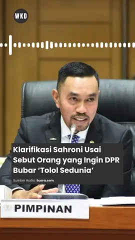 Wakil Ketua Komisi III DPR RI, Ahmad Sahroni tetiba memantik emosi warganet gegara pernyataannya. Ia menyebut siapa pun yang menginginkan DPR bubar memiliki mental sebagai 