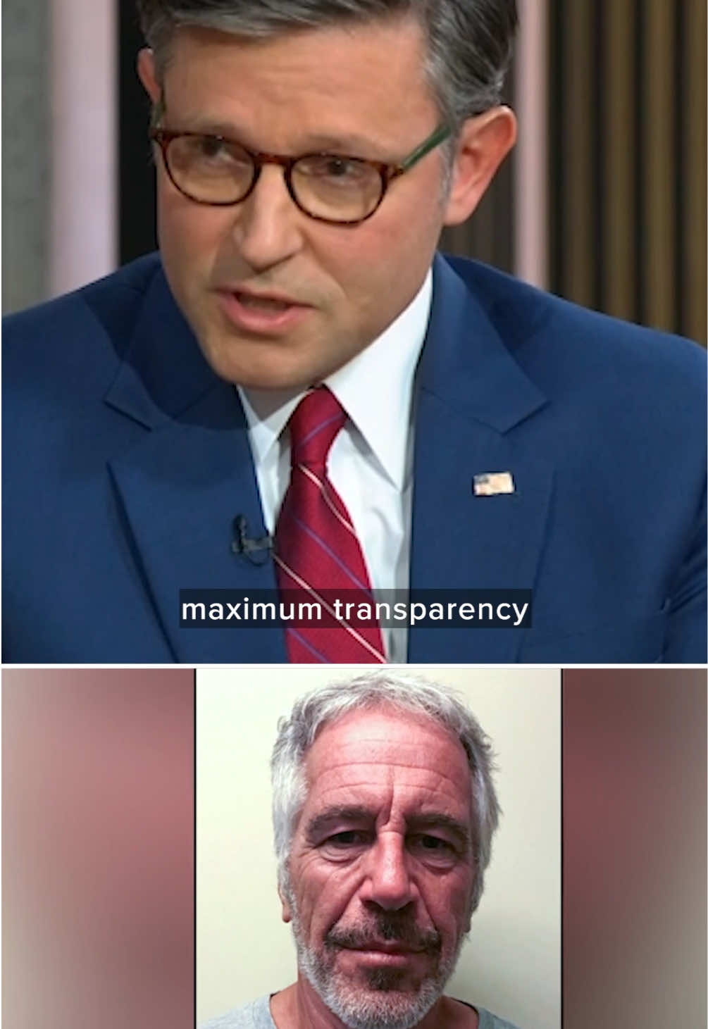 House Speaker Mike Johnson says he is for “maximum transparency” when it comes to the release of the Epstein files, “but we also have to be careful to protect the innocent victims.” “We trust the American people to make their own decisions and they will soon have all of that.” #news #mikejohnson #politics #epsteinfiles #jeffreyepstein 