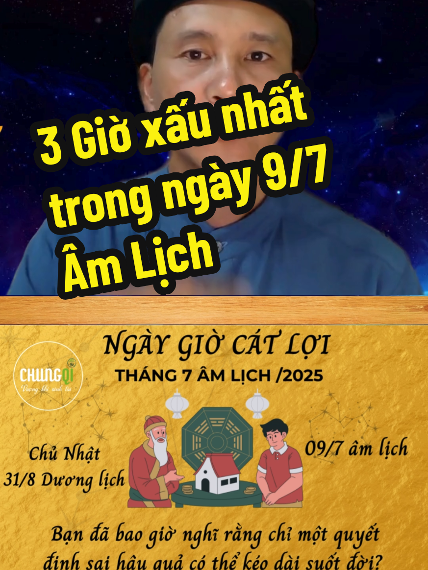 Ngày giờ tốt 9/7 Âm Lịch #xemngaytot #phongthuy #xemngay #chungqi 