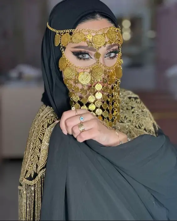 بوشية ذهب برازيلي أصلي طلاء ثابت ، متوفرة باللون الذهبي والفضي ، 7,000✨. #نقاب #اكسسوارات #fyp #accessories #بغداديات 