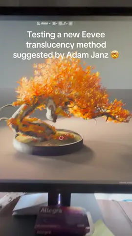 Testing a new Eevee translucency method suggested by Adam Janz in the comments to our recent Eevee tutorial on YT. What the hell! it looks amazing! 😭 #b3d #blender3d #eevee #eeveerender #3d  