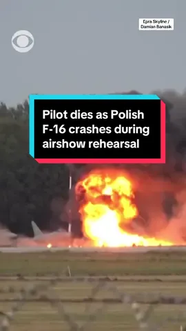 A pilot died after a Polish Air Force F-16 fighter jet crashed during a rehearsal for an airshow in Radom, central Poland, the army said on Thursday. Polish military officials said that the accident involved an aircraft from the 31st Tactical Air Base near Poznan and that there were no injuries to any bystanders. #poland #army #plane 