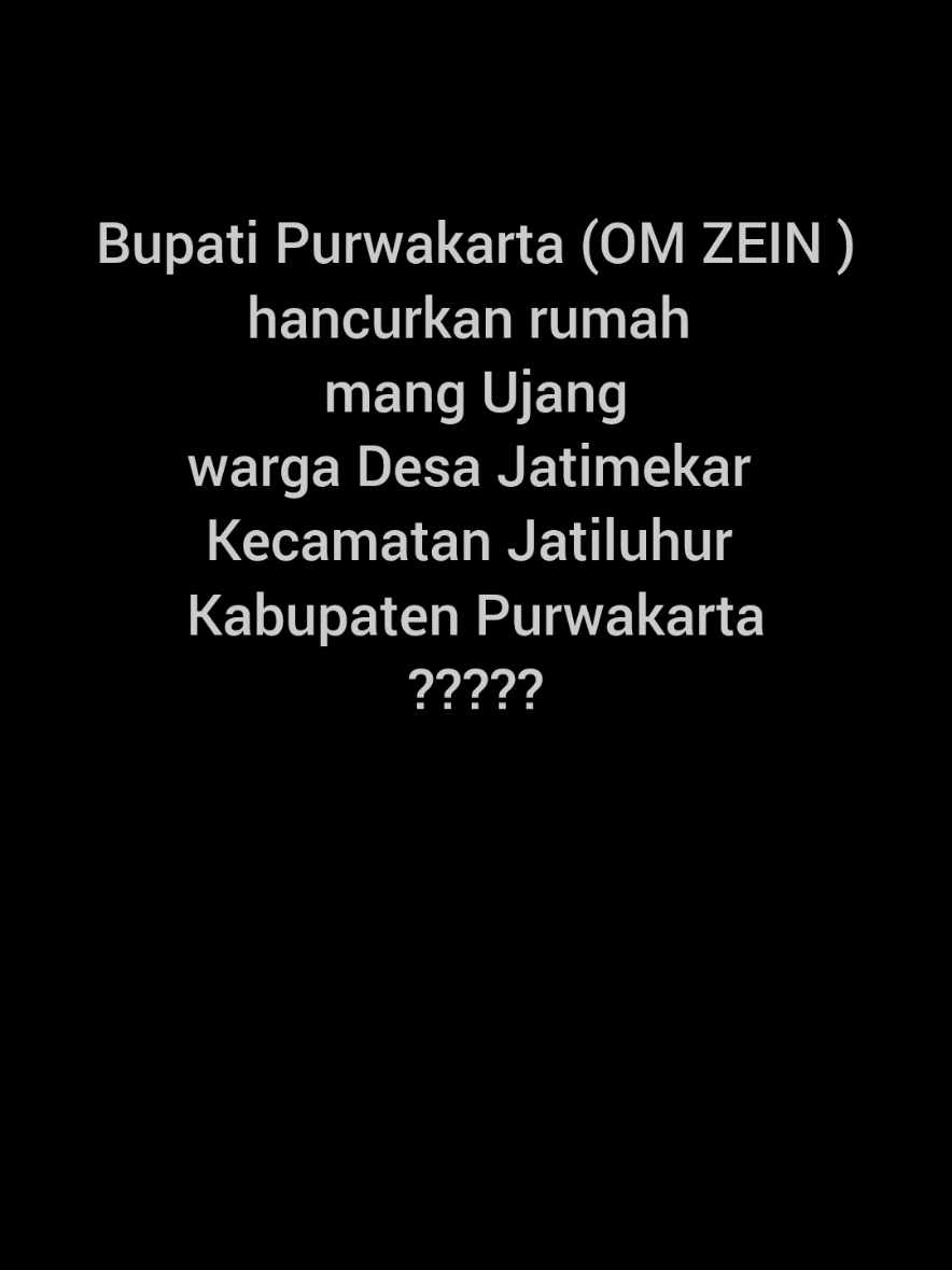 Bupati Purwakarta Saepul Bahri Binzein yang akrab di sapa OM ZEIN. Tangal 22 Agutus 2025,membongkar salah Satu rumah warga milik mang Ujang di Desa Jatimekar Kecamatan Jatiluhur Kabupaten Purwakarta. Pasalnya rumah mang Ujang tidak layak huni.Rumah mang Ujang berupa gubuk terbuat dari terpal alias tenda biru. Hal ini membuat OM Zein terharu dan langsung terjun kelapangan bersama aparatur desa setempat. Dan membongkar gubuk mang Ujang untuk di rehab menjadi rumah layak huni. #purwakarta #omzein #bupati #jabar #pemkabpurwakarta 