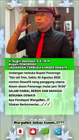 Undangan Terbuka Bupati Ponorogo, Konser Dewa19 #sugirisancoko #dewa19 #ponorogo #konser #hiburan