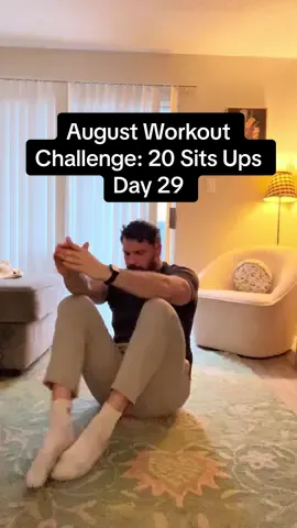 August Workout Challenge: 20 Sits Ups Day 29 #gym #fyp #Fitness #gains #motivation        