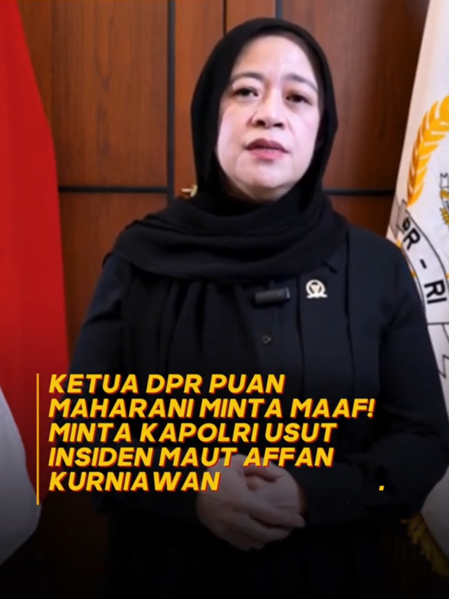 ketua DPR RI Puan Maharani buka suara dan minta maaf. terkait adanya insiden ojol dan brimob #ketuadprri #britatiktokviral #demodpr2025 #masukberanda #demoojol 