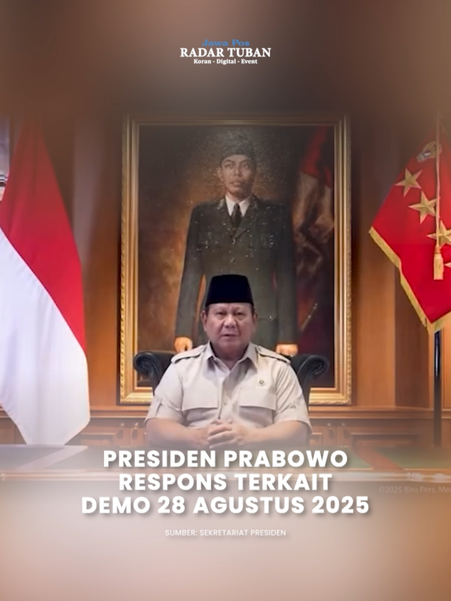 Pernyataan Presiden prabowo tentang kejadian demontrasi kemarin 28 agustus 2025 #jawapos #berita #prabowo #presiden #demo