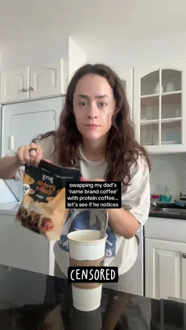 testing if the taste can actually pass the dad test. i swapped my dad’s name brand coffee with javvy protein coffee to see if he’d notice.  #proteincoffee #familytok #coffeetiktok #morningroutine #coffeetime