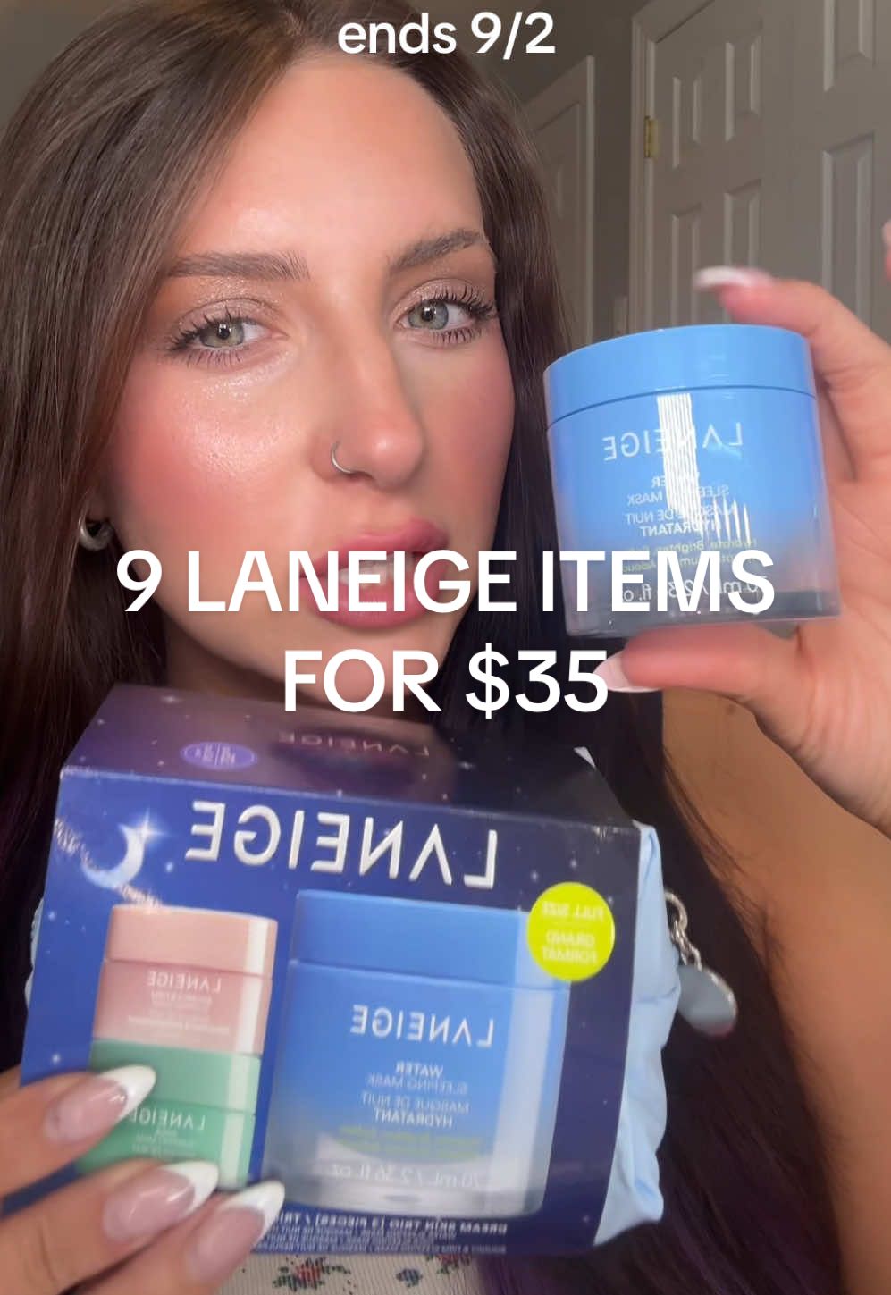9 LANEIGE items for $35 today + FREE shipping! This set was already an insane deal (4items for $35) but you're getting 5 FREE gifts today! Set includes the $32 full size sleeping mask Insane deal only for a limited time so RUN！ @laneige_us  #laneige #laneige_us #tiktokshopcreatorpicks #koreanskincare #laneigesleepingmask 