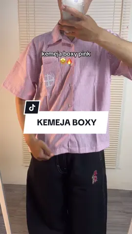 cakep banget kemeja nya ey🤩🔥 #kemejaboxy #kemejapink 