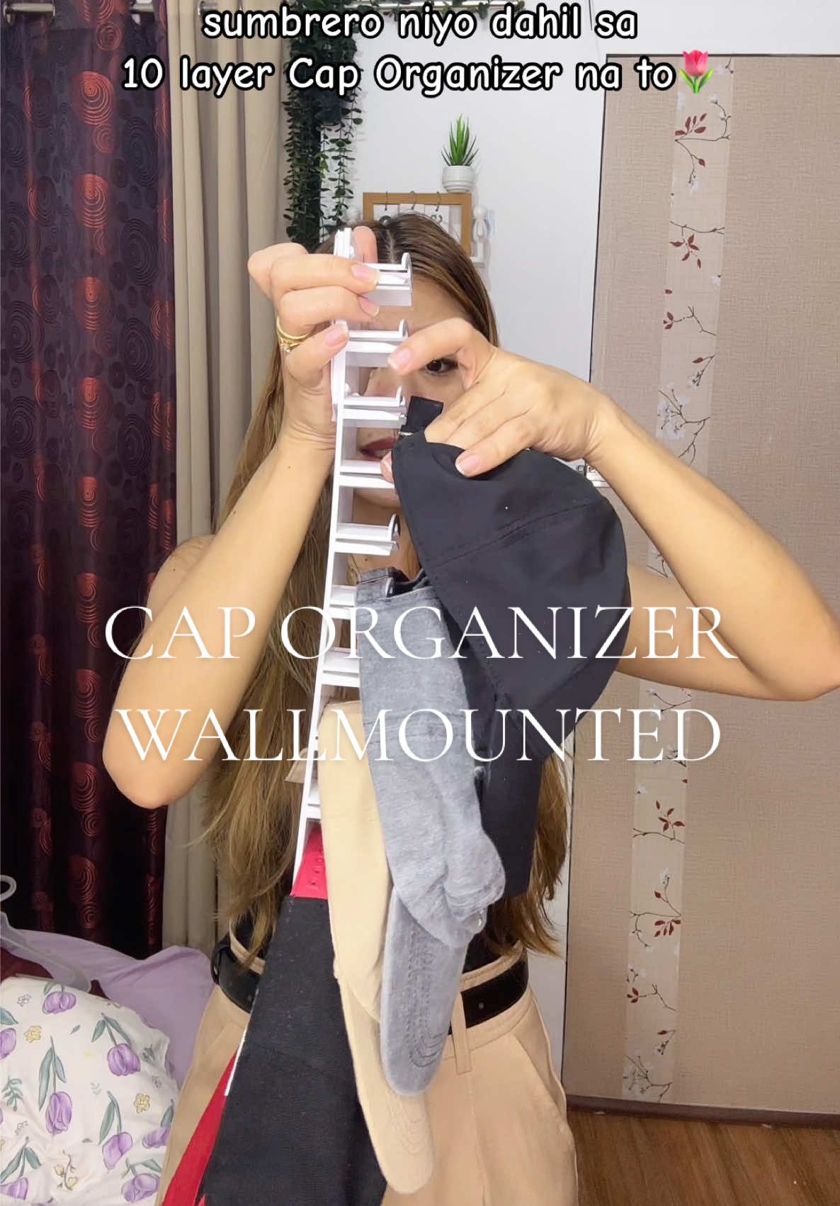 No more kalat na cap dahil sa CAP ORGANIZER WALL na to,very useful tlga nito #Caporganizer #Cap #OrganizerHanging 