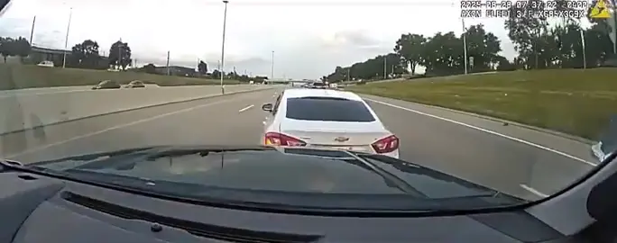 Dashcam video shows Livonia police use grappler device to stop stolen vehicle. Three people were arrested after a police chase along I-96 in #Livonia on Thursday morning. 