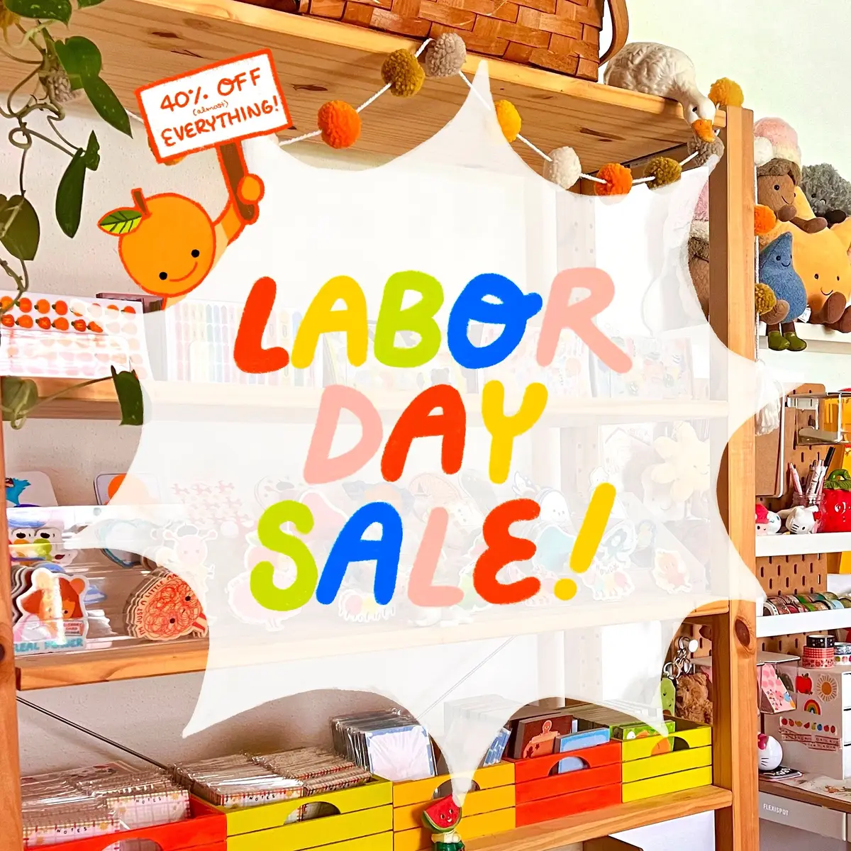 I’m having a Labor Day sale to clear out stock and to save up for possible tariffs I may need to pay on my next shipments 😅 everything is 40% off and plushies are 20% off! 🤯  discount is automatically applied at checkout! ends 9/2! Shares appreciated 💛 http://veronicaporlier.com #artistsoftiktok #stickershop #labordaysale #journaling 