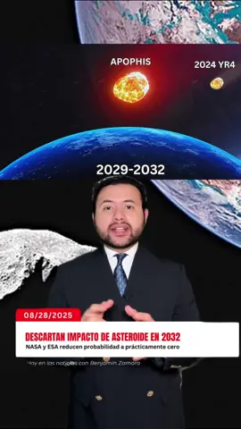 🚨NASA descarta que asteroide 2024 YR4 impacte a la tierra en 2032 y reduce probabilidad a prácticamente 0.