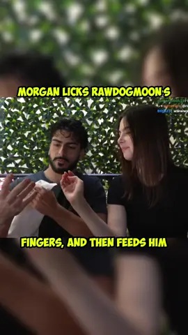 @Rawdogmoon gets his fingers licked by @Mogi before she feeds him calamari at their dinner date. #fyp #irl #foryou #couple #funny 