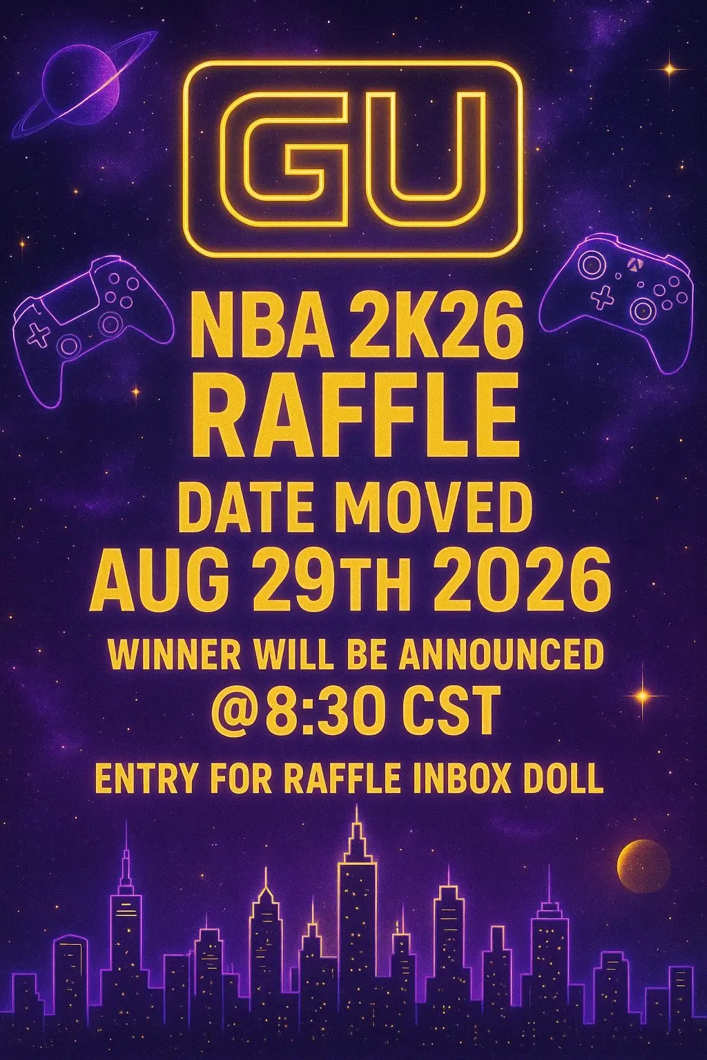 🗣️GOODMORNINGGGGG #2kcommunity I already know the majority of yall are up waiting for the drop, GU moved the raffle, if you would still like to purchase a ticket please click the link in the bio and DM Doll ♥️ thank you yall have fun today #fyp #nba2k #2k26 #sports 