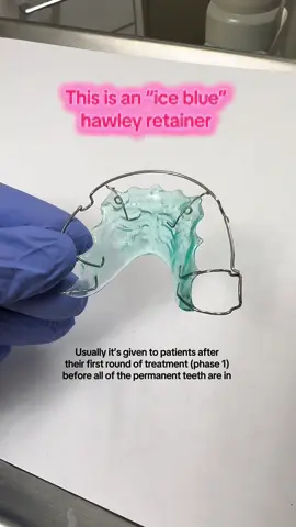 This is my new favorite color and a favorite among my patients ☺️☺️☺️  What fun color would you pick??  Also we can add fun emojis in the retainers as well!  #orthodontist #nycorthodontist #retainer #hawleyretainer 