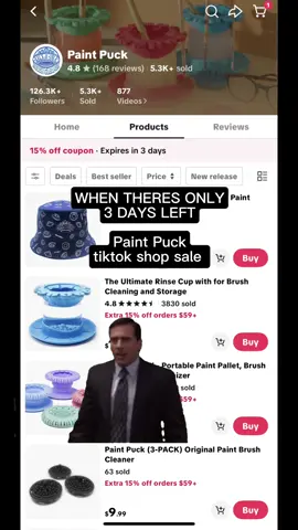 Already on sale PLUS an extra 15% off!!! TikTok shop sale going crazy #paintpuck #artsale #Meme #MemeCut 