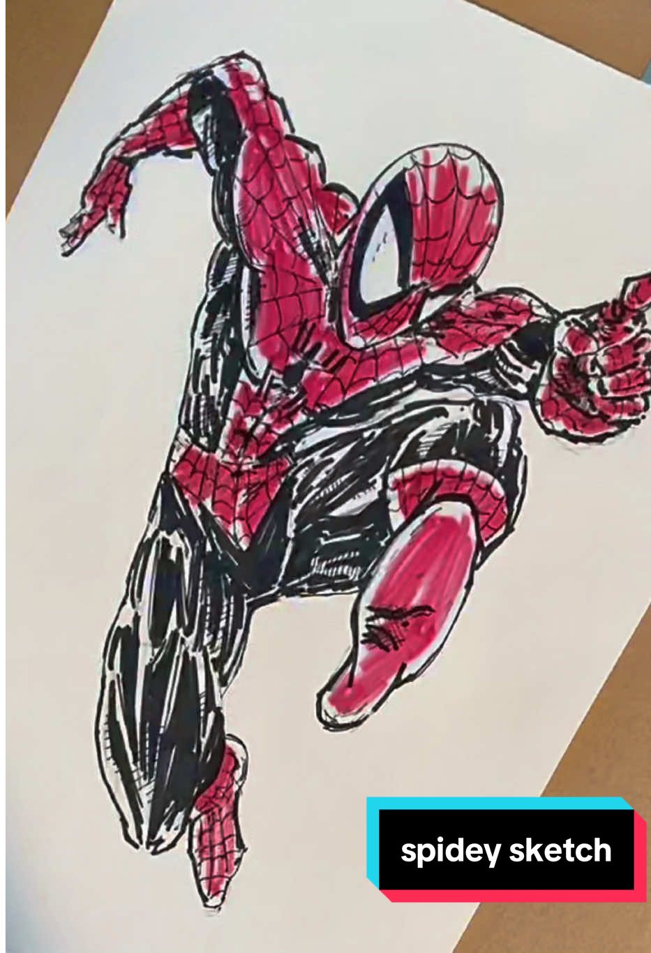 Confined to the couch, recovering from surgery, and sketching #SpiderMan to kill the time! who is your favorite spidey artist? 🕷️✏️  #ComicTok #ArtProgress #DigitalArtist #iamanartist 
