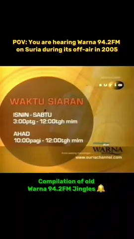 Nostalgic compilation of the old Warna 94.2FM Jingles! Anyone can still remember these nostalgic melodies? And ofc, Suria used to simulcast Warna FM station during its off-air! Not sure if they still play these nostalgia jingles now #singaporetiktok #mediacorpsuria #mediacorp #fyp #fypsingapore 