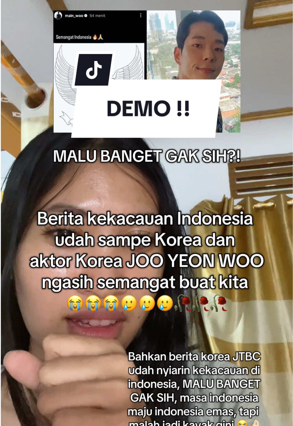 Bukan cuman di korea, tapi di berbagai nagara lain udah pada nyiarin kekacauan di indonesia 😭😭🥀🥀 #jooyeonwoo #demo #foryou #4u #xybca  