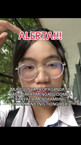 Pada 28 Agustus kemarin, munculnya himbauan lewat whatsapp yang ditunjukkan untuk teman teman keturunan tionghoa yang ber isi kan himbauan agar tidak beraktivitas di luar rumah, tampak sederhana namun seperti ada sesuatu yang terjadi, ini di karenakan propaganda 98 yang di gunakan kembali saat ini.  Pada tahun 98 munculnya propaganda yang mengadu domba, dan juga mengkambing hitamkan Etnis Tionghoa.  Narasi tersebut dibangun & dipelihara oleh Soeharto, Ia membuat narasi bahwasannya etnis tionghoa lah penyebab krisis ekonomi terjadi, dikarenakan orang cina berkolaborasi dengan para pejabat korup. Padahal pengusaha pengusaha ini difasilitasi dan berkolusi dengan kekuasaan Soeharto. JANGAN MUDAH TERPROVOKASI, INGAT, MUSUH KITA SAAT INI ADALAH PEMERINTAH #fyppppppppppppppppppppppp 