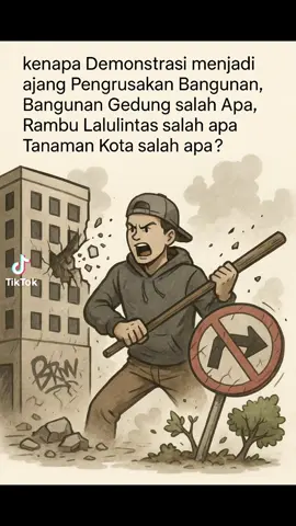 loh Kok Malah Ujung2nya Pengrusakan dan Penjarahan ? #DemonstrasiDamai #JanganRusakFasilitasUmum #BangunanSalahApa #RambuSalahApa #TanamanSalahApa