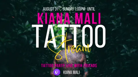 TATTOO WATCH PARTY LIVE 👾. Watch Mali & friends get tatted this SUNDAY 1:00pm- until 💉. Let’s see who’s the strongest & weakest link 🤣.  #tattoos #tattedgirls #watchparty #livestream #twitch    