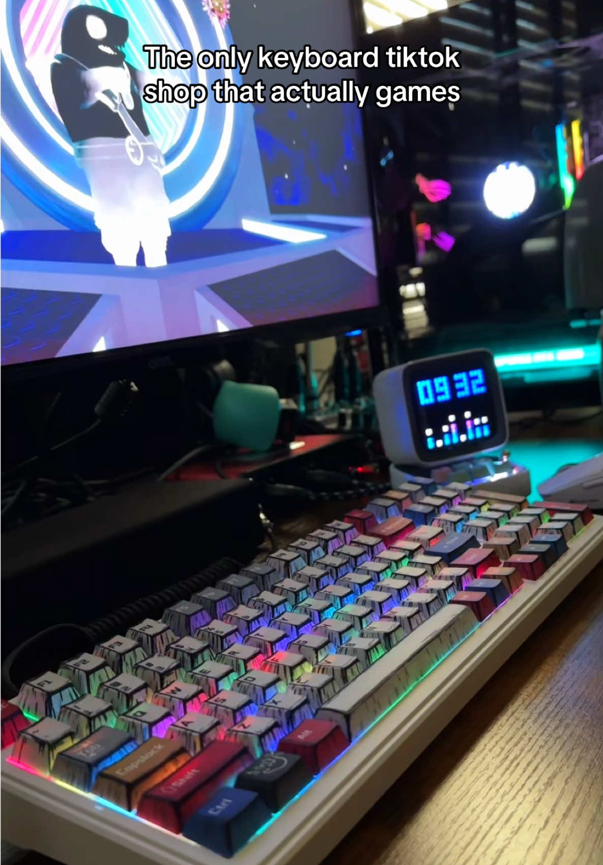 Budget mechanical keyboards don’t have to cost you so much. This 100% layout keyboard comes with the most insane comic book style key caps perfect gift for PC gamers or typing at the office all day. You can also change the key caps to the ones of your desire also has hot-swappable switches for long-term use. Works wired or wireless with MacBooks, laptops, iPads, your phone, and gaming PCs! So many RGB patterns to choose from! Enjoy your numpad for quick inputs! #mechanicalkeyboard #GamingSetup #budgettech #gadgetreview #creatorsearchinsights 