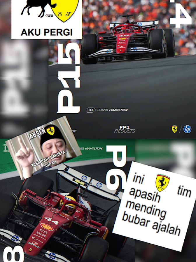 padahal belum hari Minggu tapi udah di bikin stress #F1 #scuderiaferrari #charlesleclerc #lewishamilton #fyp 
