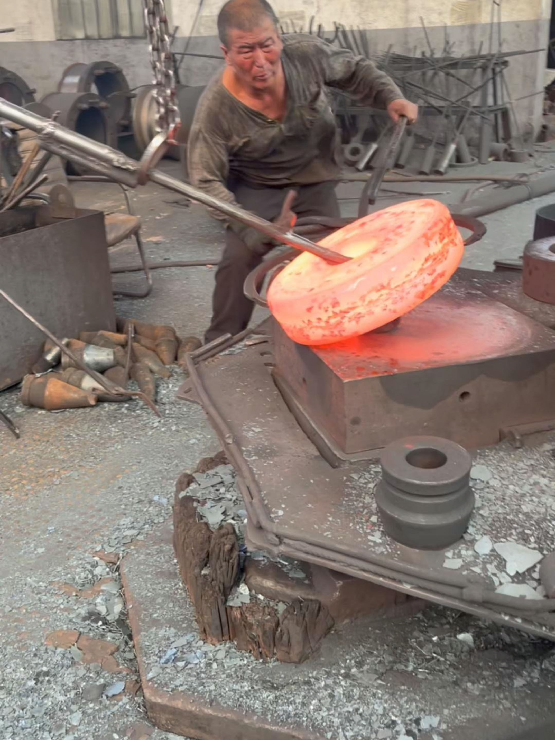 Inside the factory Hot Forged Bearing Rings Making process  #process #forging #blacksmith #factory
