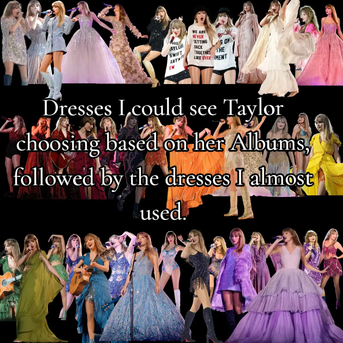 Wedding dresses I imagine based on the Taylor Swift album, now that she's engaged everyone is so excited to see what she picks for the big day!