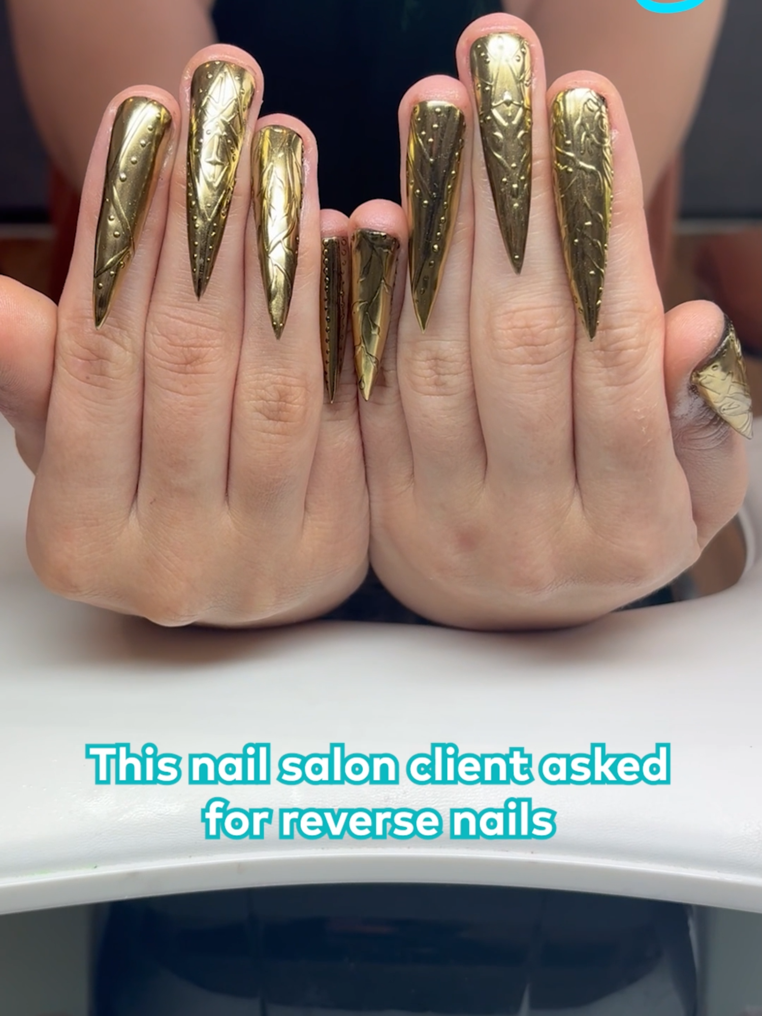 Whether you love them or hate them, the nail tech delivered 💅✨ Licensed by ViralHog, filmed by crystalsnailscene #nails #nailartist #reversenails